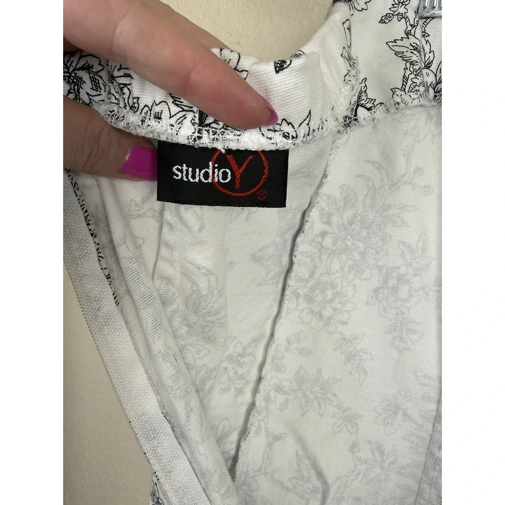 Vtg Studio Y Black/White Floral Toile Strapless Fit And Flare Dress Sz S *read - Picture 8 of 8